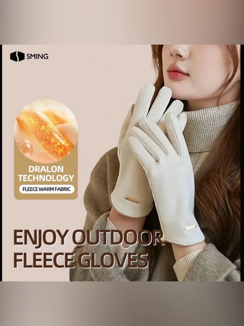 Elegant Gray Women's Soft Touchscreen Winter Gloves